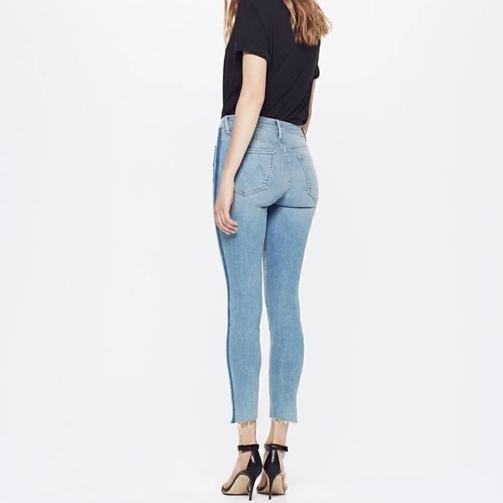Mother stunner zip ankle step fray skinny jeans size 24